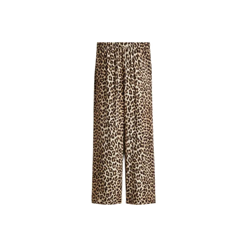 H&M Casual Pants Women's Beige/Leopard Print-0