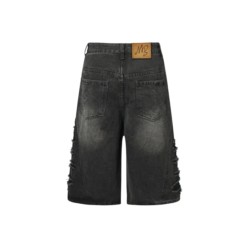 MindBridge Denim Shorts Unisex Black-1