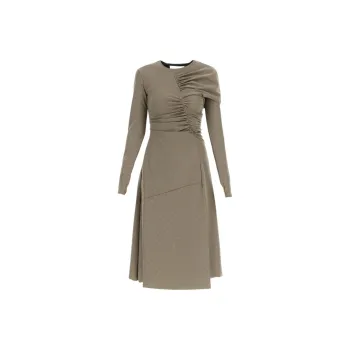 Marine Serre Long-Sleeved Dresses Women's Green