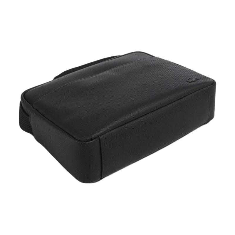 LACOSTE Synthetic Leather Messenger Bag, Crossbody Bag Men's Black-2