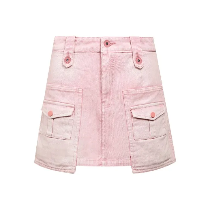 Valeria Obbaco Casual Short Skirts Pants Women's Light Pink-0