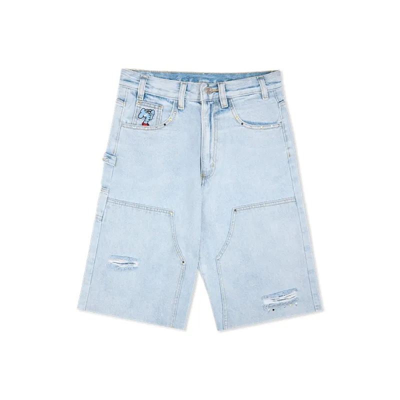 MIND ERROR Denim Shorts Unisex-4