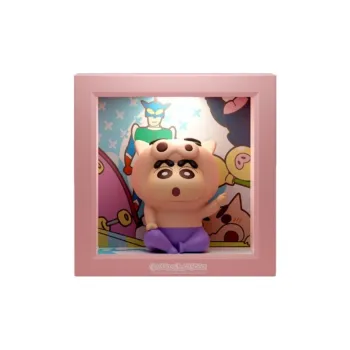ROCK x Crayon Shinchan Photo Frame Night Light Buriburizaemon Little Xin Chibi Figures
