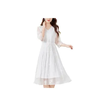 To The West Long-Sleeved Dresses Women's White