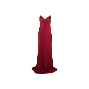 MaxMara V neck Satin Gown