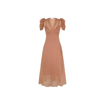 Zimmermann FW24 Short-Sleeved Dresses Women's Light Brown