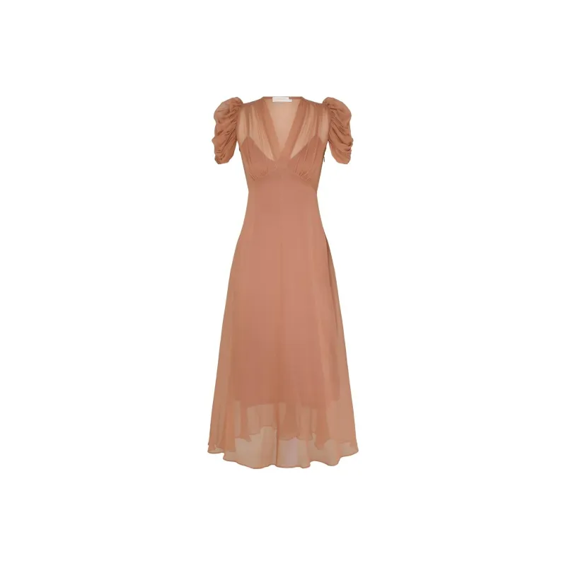 Zimmermann FW24 Short-Sleeved Dresses Women's Light Brown-0