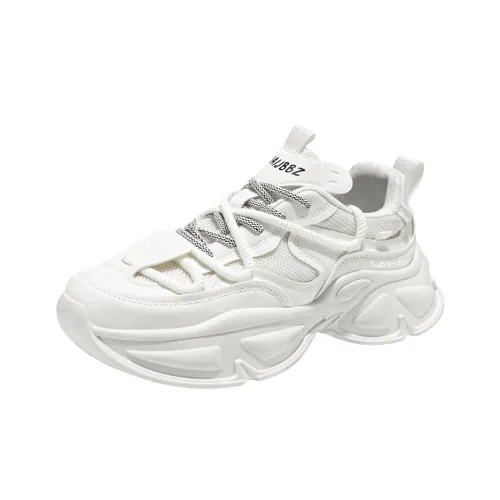 SUPEREDGE Slip Resistant And Abrasion Resistant Coverage Low Top Chunky Sneakers Men's White