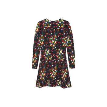 SAINT LAURENT Confetti Print Flared Dress