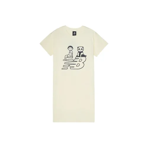 New Balance Noritake Collection Short-Sleeved Dresses Asian Version Women's Ivory White