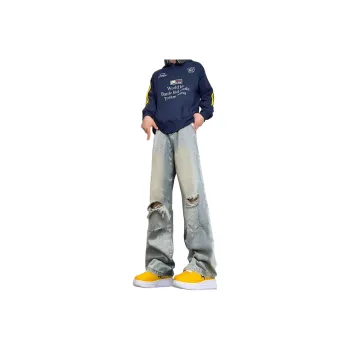 BENGEN Jeans Unisex Gray