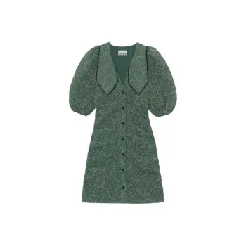 GANNI Short Sleeved Dresses Women's Green