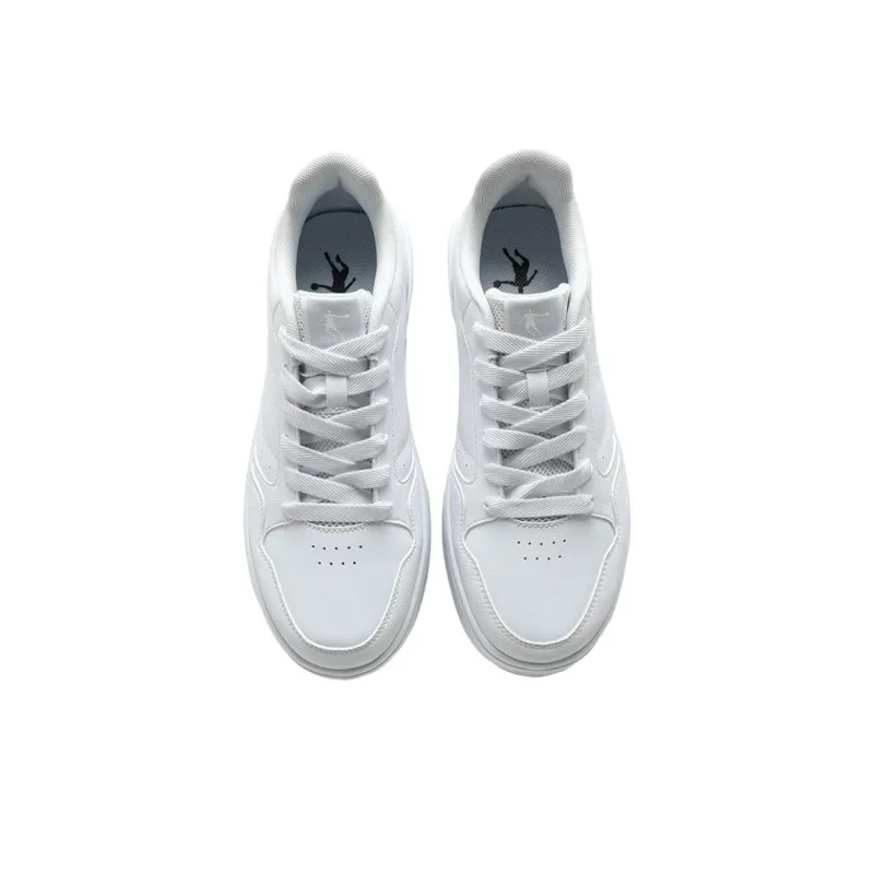 QIAODAN Slip Resistant Cushioning Lightweight Low Top Skateboard Shoes Men's Jordan White Gray Silver-3