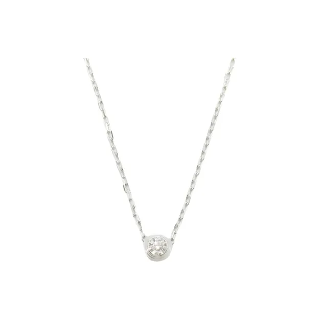 Cartier 2010s Large 18K White Gold D'Amour Diamond Pendant Necklace-0