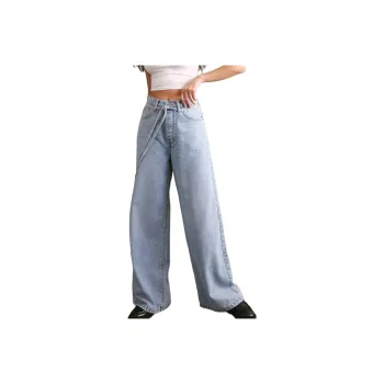 NASTY GAL The Belted Wide Leg Jean Jeans Women's Vintage Washable