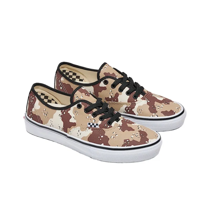 Vans Authentic Low Top Skateboard Shoes Unisex Camouflage Brown-1