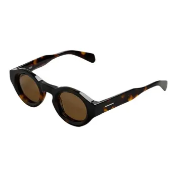 ZARA Acetate Cellulose Triacetate Round Sunglasses Men's Tortoiseshell