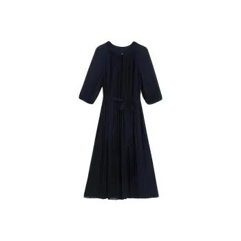 Yiner Long Sleeved Dresses Women's Navy Blue