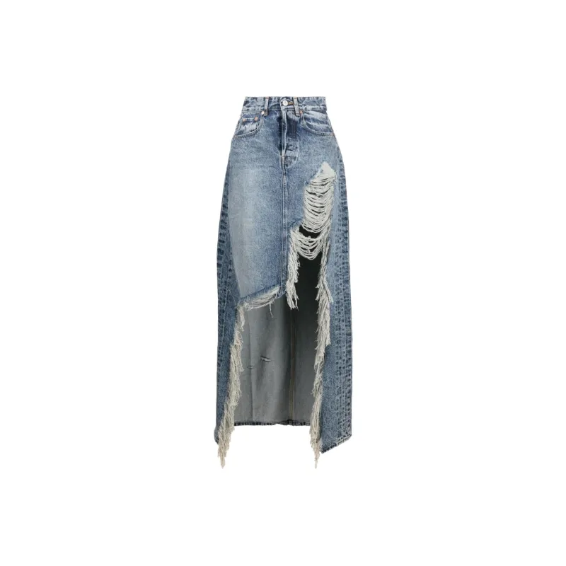 Vetements Ripped detail Denim Skirt-0