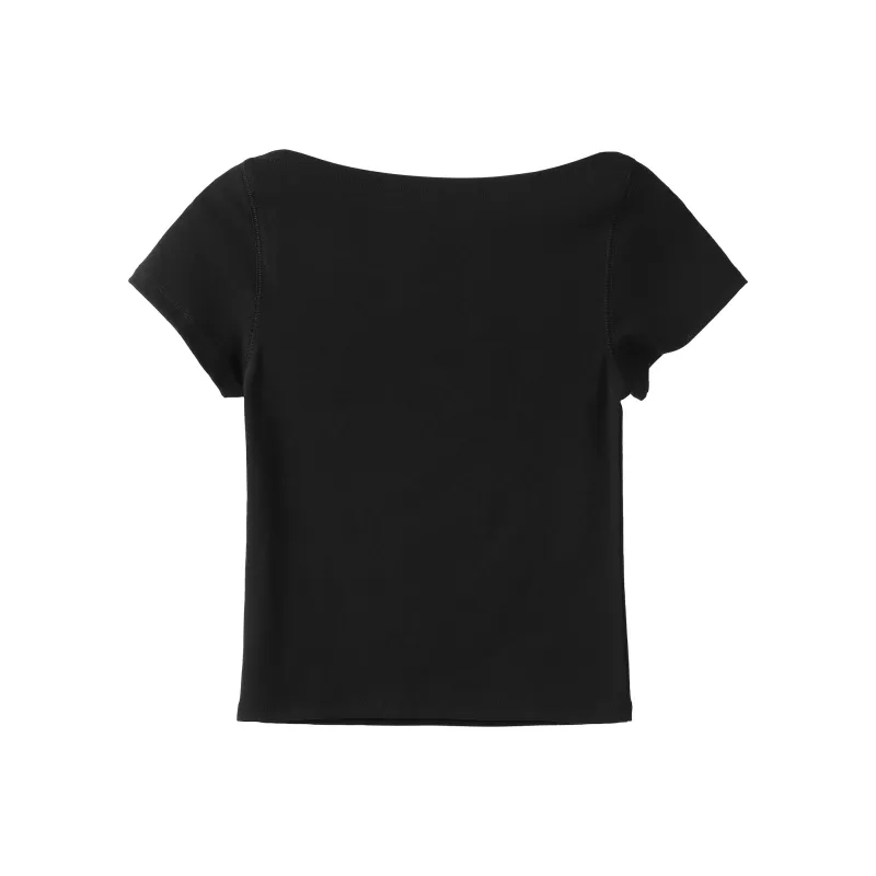 Fstudio Summer High Rise Petite Boat Neck Short Sleeved T Shirts Women's-9