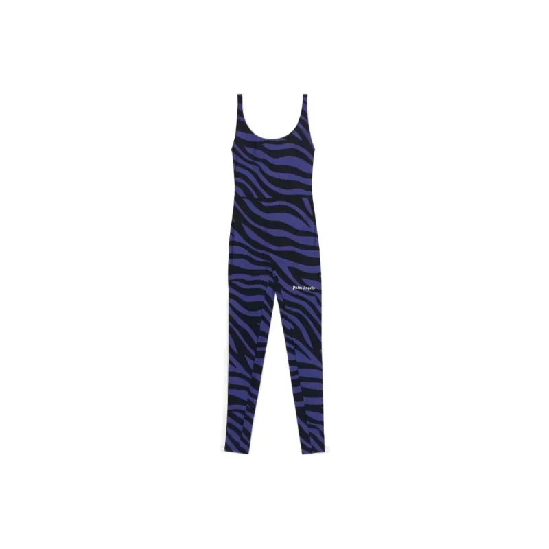 PALM ANGELS Zebra Printed Scoop Neck Jumpsuit-0