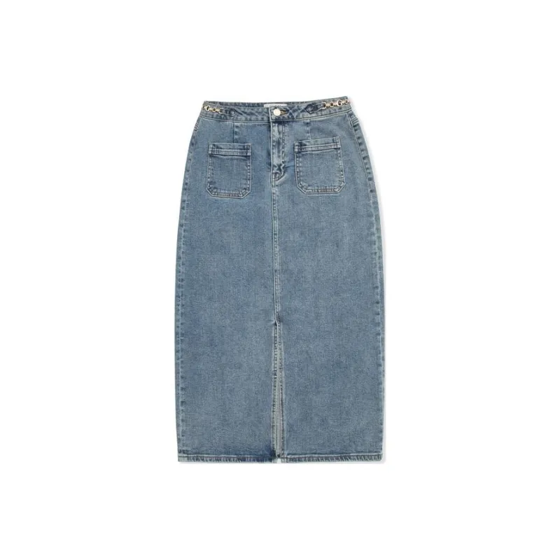 GUESS Denim Long Skirts Women's Denim Blue-0