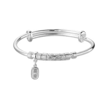 Old Qingyun Silver Building 999 Fine Silver Bangles Unisex