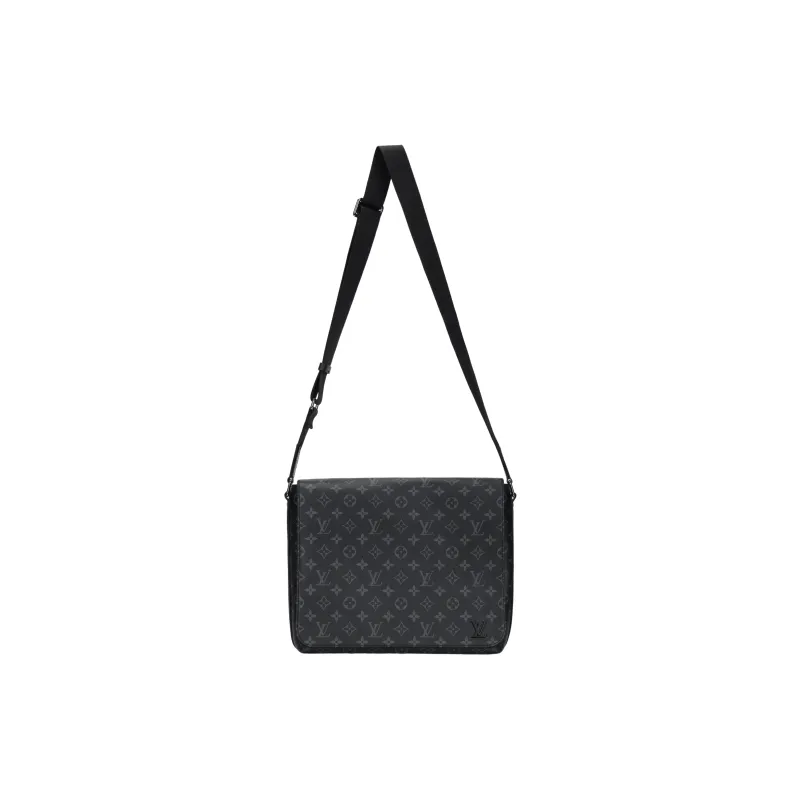 LOUIS VUITTON Canvas Messenger Bag, Shoulder Bag, Crossbody Bag Medium Size Men's Black-0