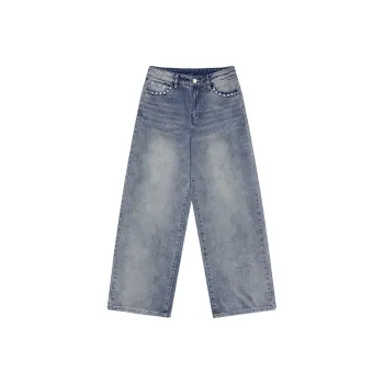 ELF SACK Jeans Women's Washed Denim Blue