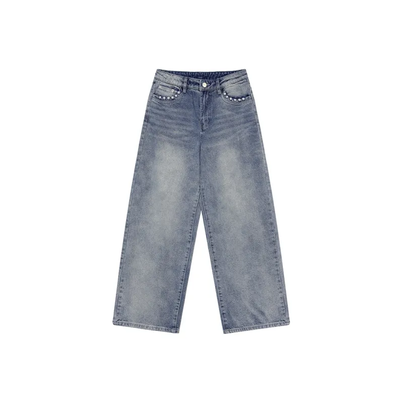 ELF SACK Jeans Women's Washed Denim Blue-0