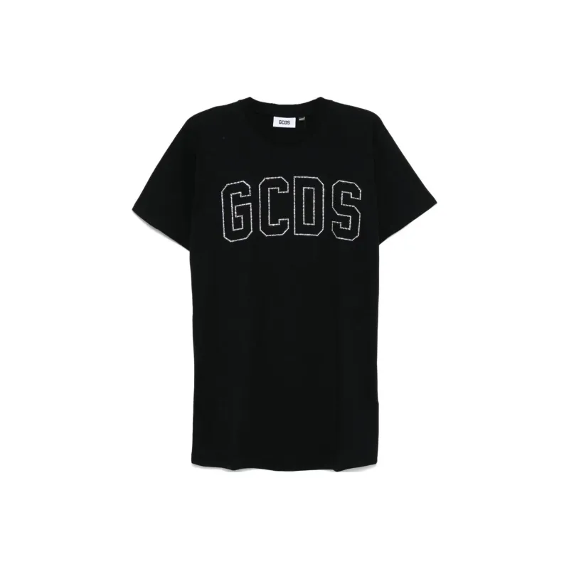 GCDS Logo rhinestone Mini Dress-0
