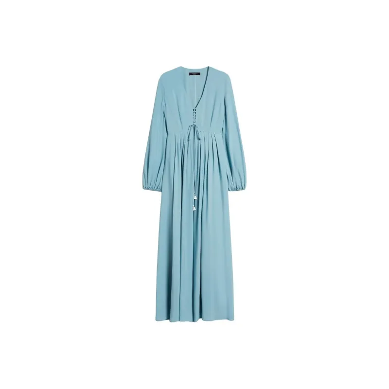 WEEKEND MaxMara V Neck Puff Sleeved Dress-0