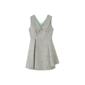 LULUALWAYS A-Line Skirt Dress Green