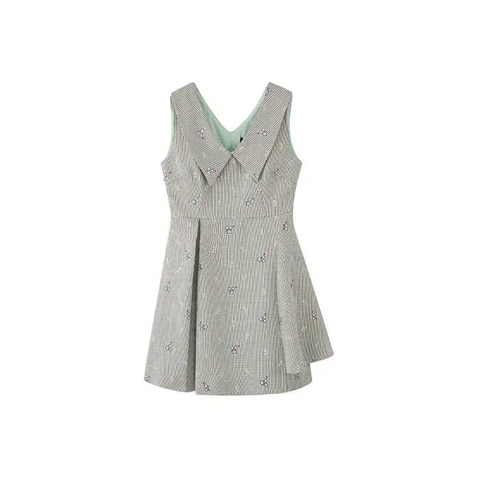 LULUALWAYS A-Line Skirt Dress Green-0