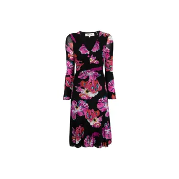 DVF Diane Von Furstenberg Painted Blossom pattern Midi Dress
