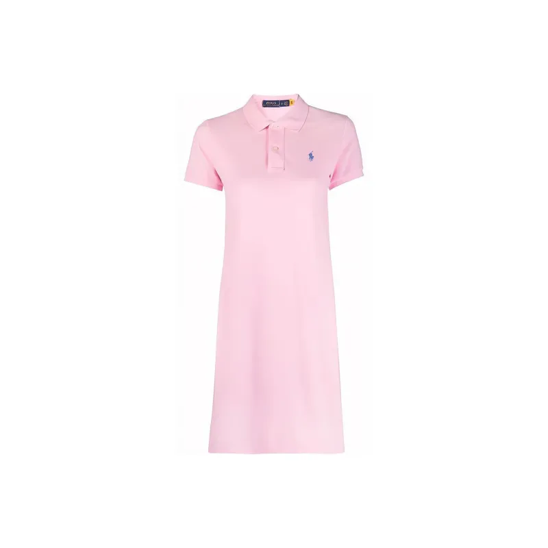 Polo Ralph Lauren Basic Mesh Polo Short Sleeve Casual Dress Pink-0