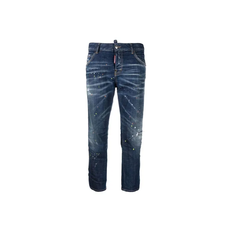 DSQUARED2 Low rise Paint splatter Jeans-0