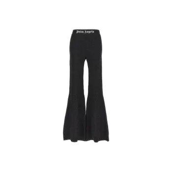 PALM ANGELS Logo Tape Lurex Pants 'Black/Black'