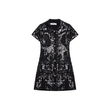 Self portrait Short Sleeved Dresses Women's Classic Black