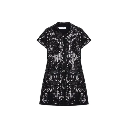 Self-portrait Short-Sleeved Dresses Women's Classic Black