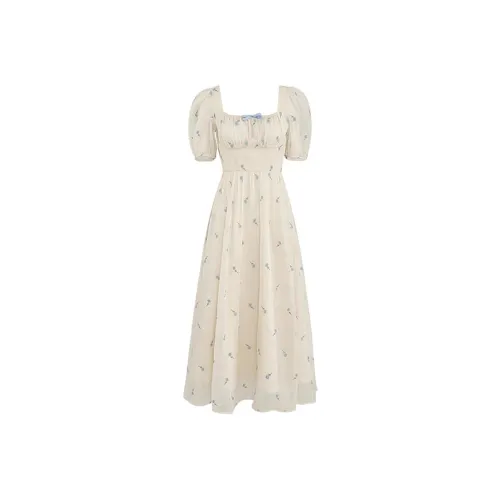 Incolore Short Sleeved Dresses Women's White
