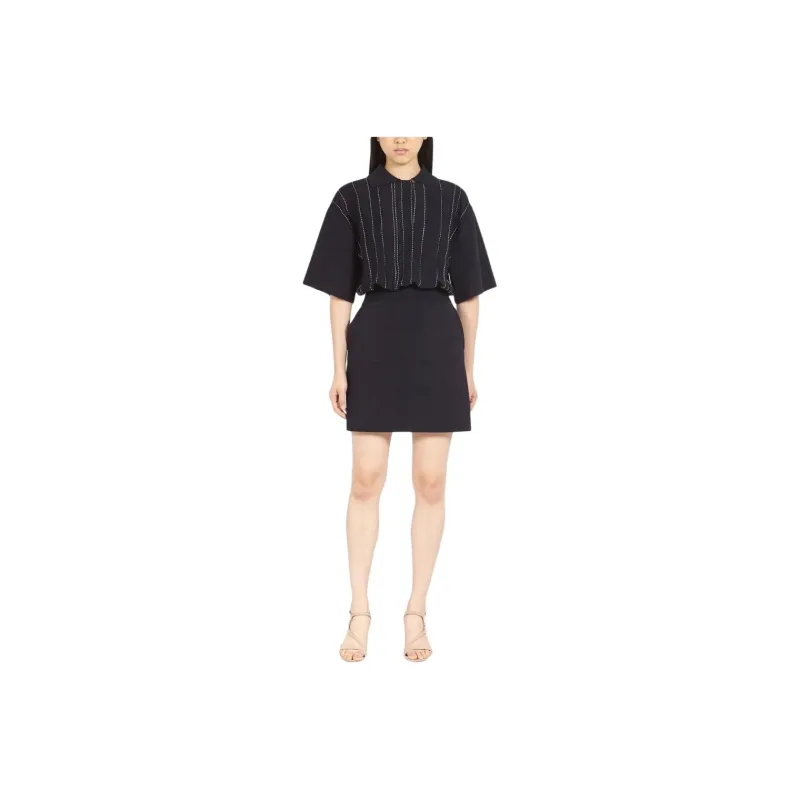 Ferragamo Short-Sleeved Dresses Women's Midnight Blue-0