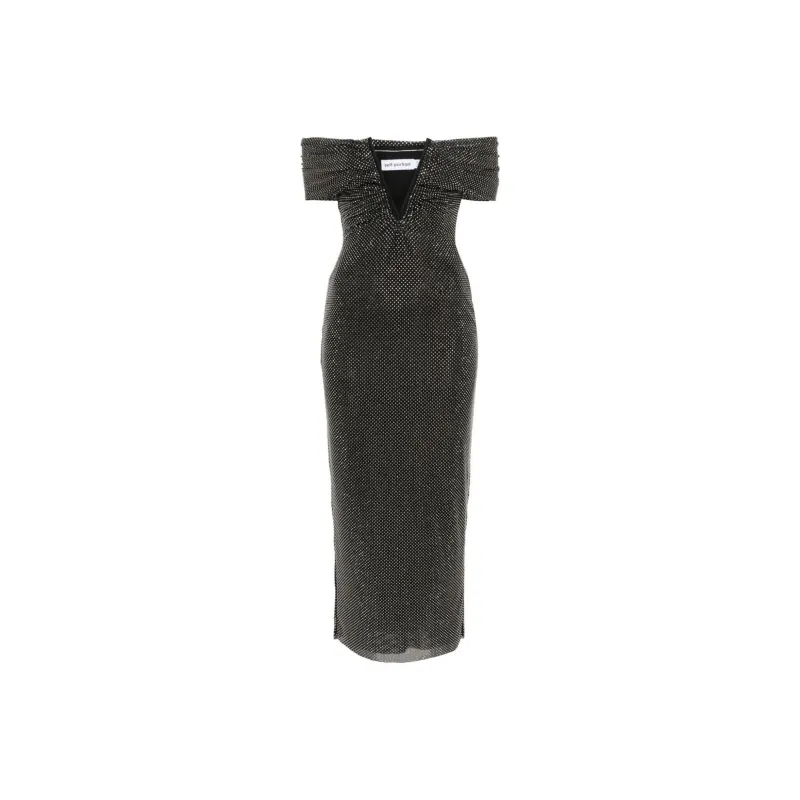 Self portrait Rhinestone embellished Maxi Dress-0