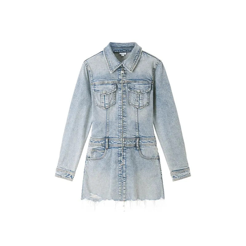 Miss Sixty Long Sleeved Dresses Women's Light Blue-0