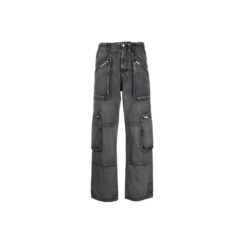 AMIRI Loose Straight Cargo Pants 'Aged Black'-0