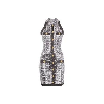 BALMAIN Sleeveless Dresses Women's Gray