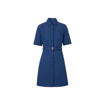 Burberry Short Sleeved Dresses Women's Marine Blue