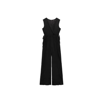 ZARA Breathable Mid-Rise Jumpsuit Women's Black