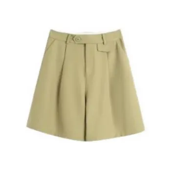 Olrain Casual Shorts Women's Mustard Green