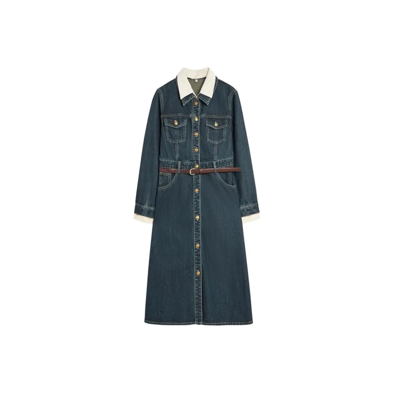 Love To Serve Long Sleeved Dress Women's Dark Blue-0